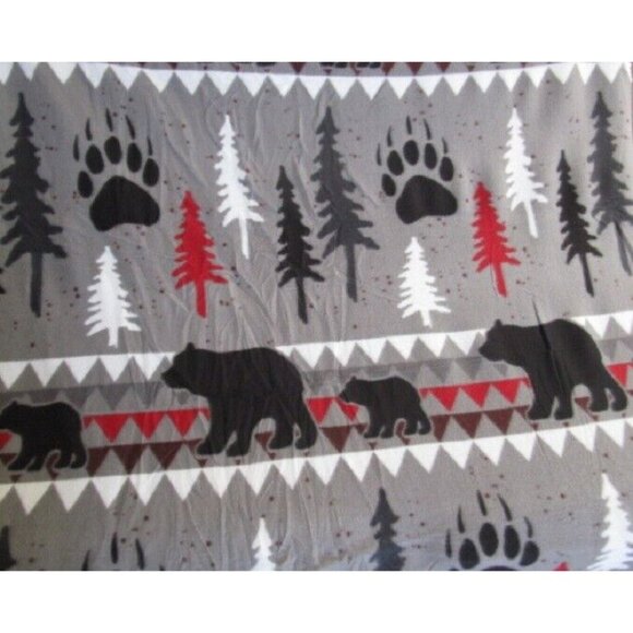 New Bear Family Bears Southwest Fleece Throw Gift Blanket Reversible Cabin Decor - Picture 3 of 4